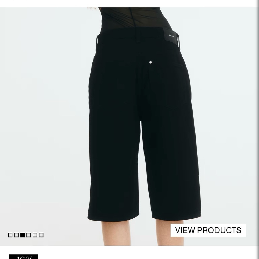 H&M High waist knee length black denim shorts
